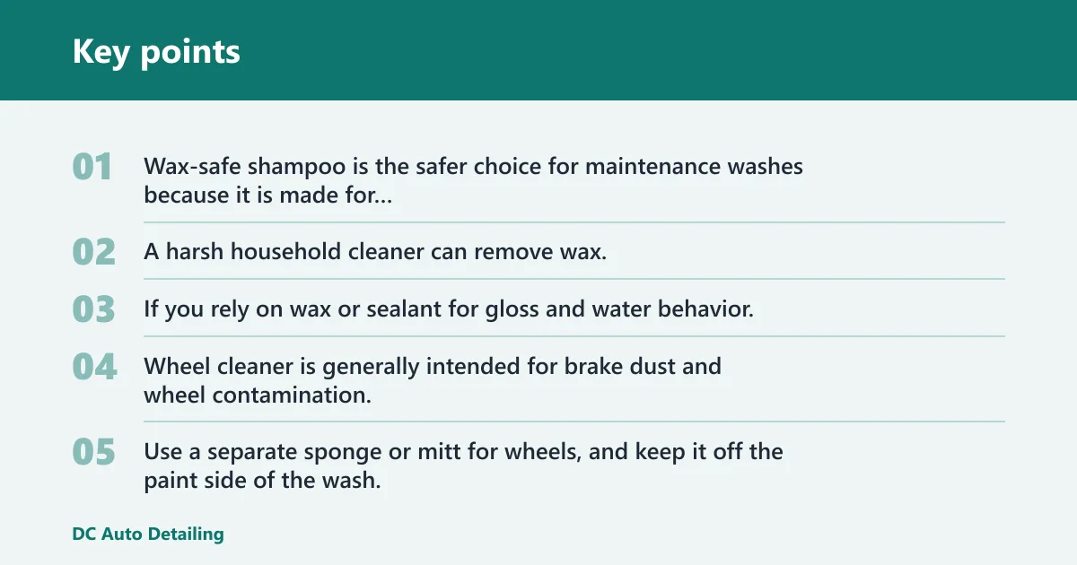 Key points: Can you use dish soap or wheel cleaner on paint?