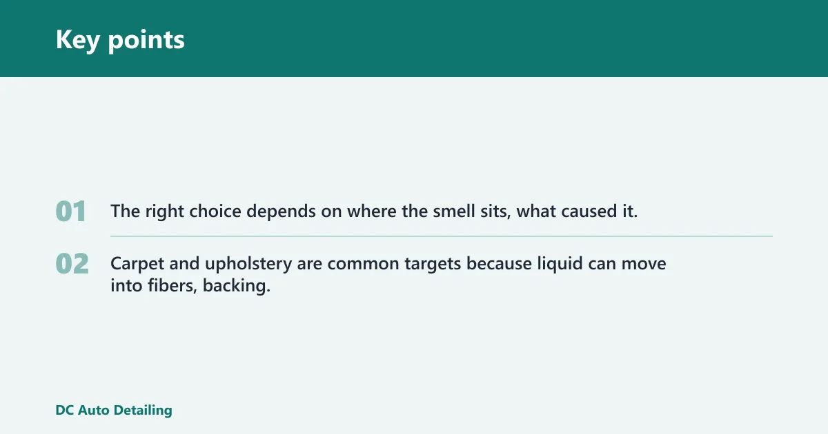 Key points: Pet odor decision matrix